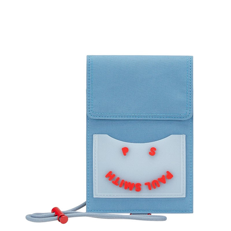 ポール スミス ハッピーフェイス ネックポーチ ポシェット ライトブルー ポリエステル レディース Paul Smith 【中古】
