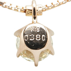 K18PG ピンクゴールド ダイヤ0.380ct 1P ペンダントネックレス レディース 【中古】