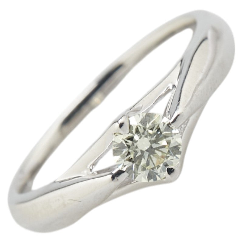 K18WG ホワイトゴールド ダイヤ0.314ct 1P ソリティアリング 指輪 レディース 9号 【中古】