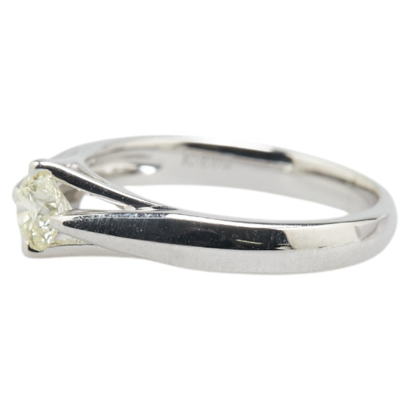 K18WG ホワイトゴールド ダイヤ0.314ct 1P ソリティアリング 指輪 レディース 9号 【中古】