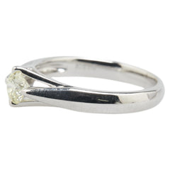 K18WG ホワイトゴールド ダイヤ0.314ct 1P ソリティアリング 指輪 レディース 9号 【中古】
