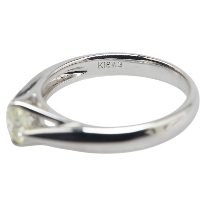 K18WG ホワイトゴールド ダイヤ0.314ct 1P ソリティアリング 指輪 レディース 9号 【中古】