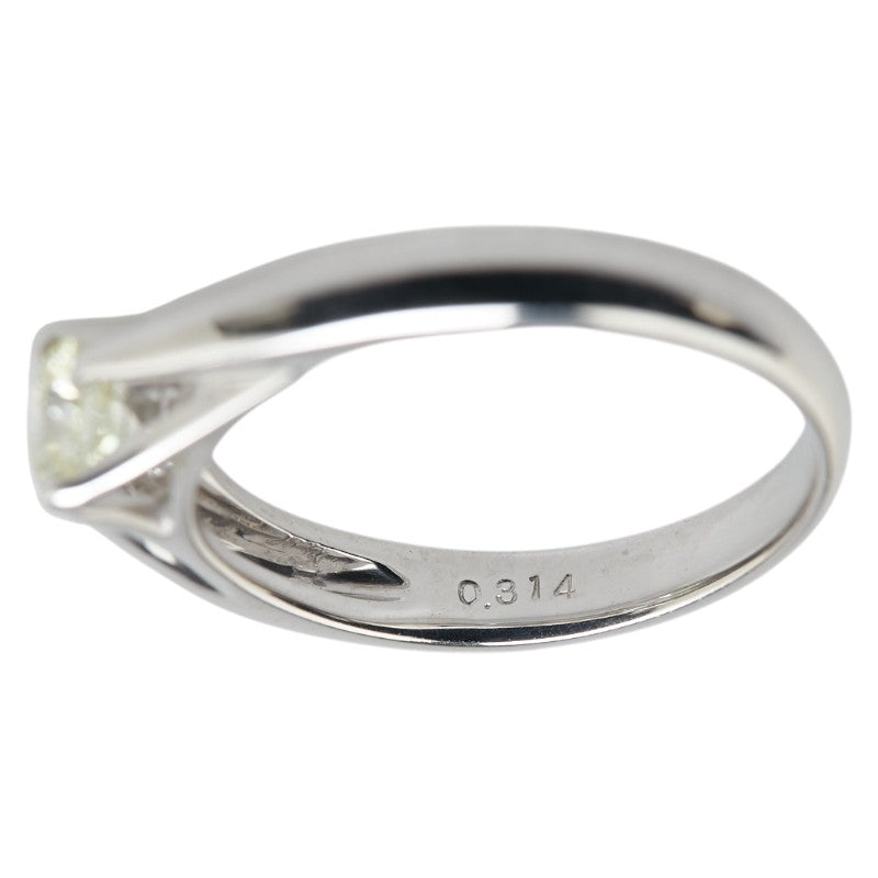 K18WG ホワイトゴールド ダイヤ0.314ct 1P ソリティアリング 指輪 レディース 9号 【中古】