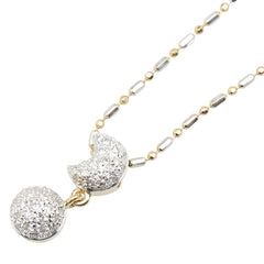 K18YG イエローゴールド ダイヤ0.49ct 月 満月 三日月 ムーン モチーフ ペンダントネックレス レディース 【中古】