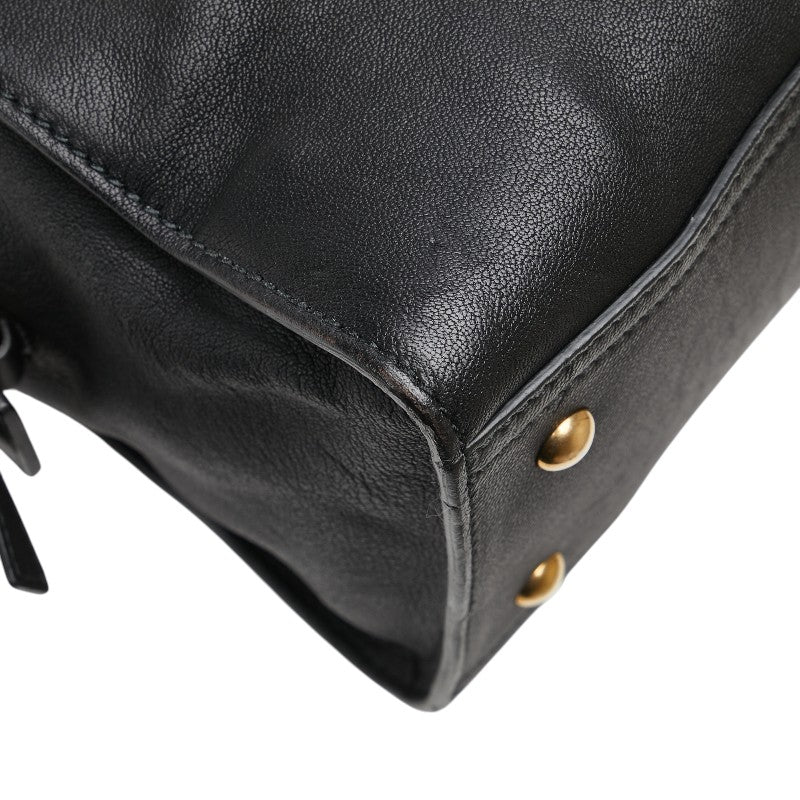 サンローラン カバスシック ミニ ハンドバッグ ブラック レザー レディース SAINT LAURENT 【中古】