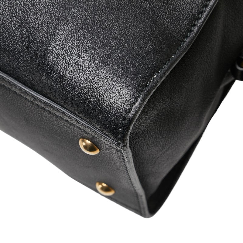 サンローラン カバスシック ミニ ハンドバッグ ブラック レザー レディース SAINT LAURENT 【中古】