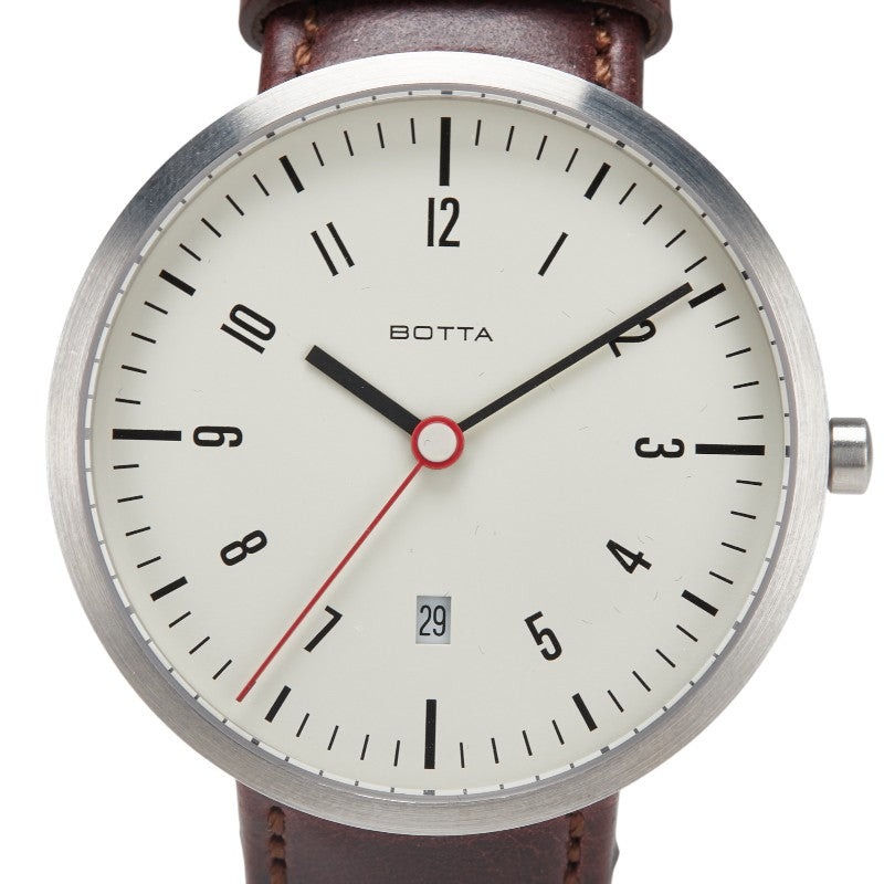 BOTTA ベルト（社外品） 腕時計 クオーツ ベージュ文字盤 ステンレススチール レザー メンズ 【中古】