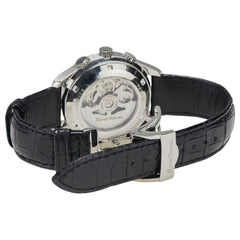 RUFUS GERARD 腕時計 自動巻き ブラック文字盤 ステンレススチール レザー メンズ 【中古】