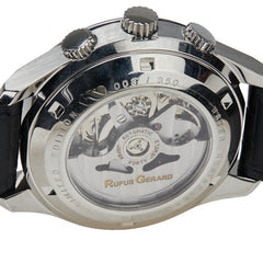 RUFUS GERARD 腕時計 自動巻き ブラック文字盤 ステンレススチール レザー メンズ 【中古】