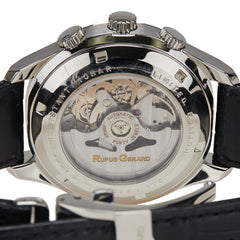 RUFUS GERARD 腕時計 自動巻き ブラック文字盤 ステンレススチール レザー メンズ 【中古】