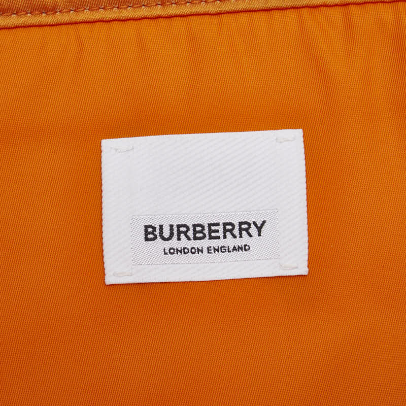 バーバリー ロゴ トートバッグ オレンジ ナイロン レザー レディース BURBERRY 【中古】