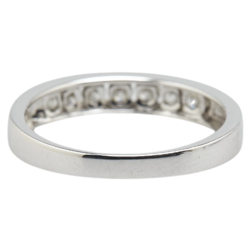 K18WG ホワイトゴールド ダイヤ0.20ct 一文字 リング 指輪 レディース 7号 【中古】