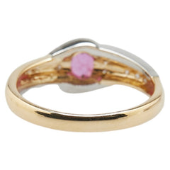 K18YG イエローゴールド Pt900 プラチナ コンビ ルビー0.45ct ダイヤ0.06ct リング 指輪 レディース 11.5号 【中古】