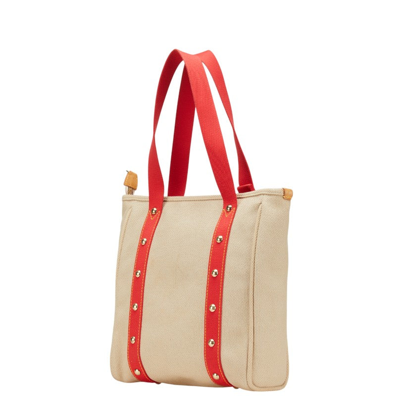 ルイ ヴィトン アンティグア カバMM トートバッグ ショルダーバッグ M40035 ベージュ レッド キャンバス レザー レディース LOUIS VUITTON 【中古】