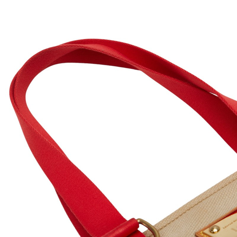 ルイ ヴィトン アンティグア カバMM トートバッグ ショルダーバッグ M40035 ベージュ レッド キャンバス レザー レディース LOUIS VUITTON 【中古】