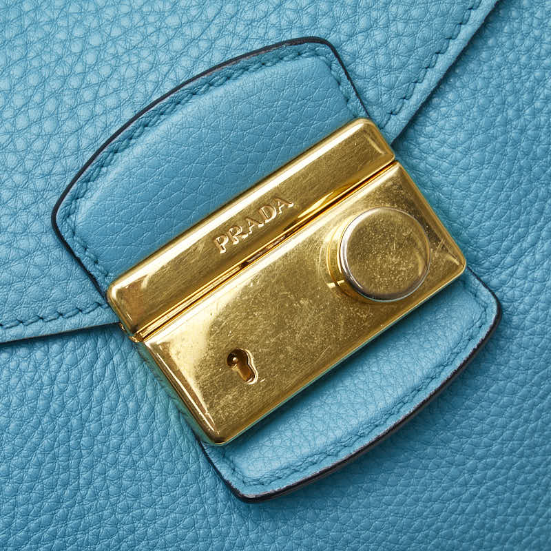プラダ ハンドバッグ ショルダーバッグ 2WAY ブルー レザー レディース PRADA 【中古】