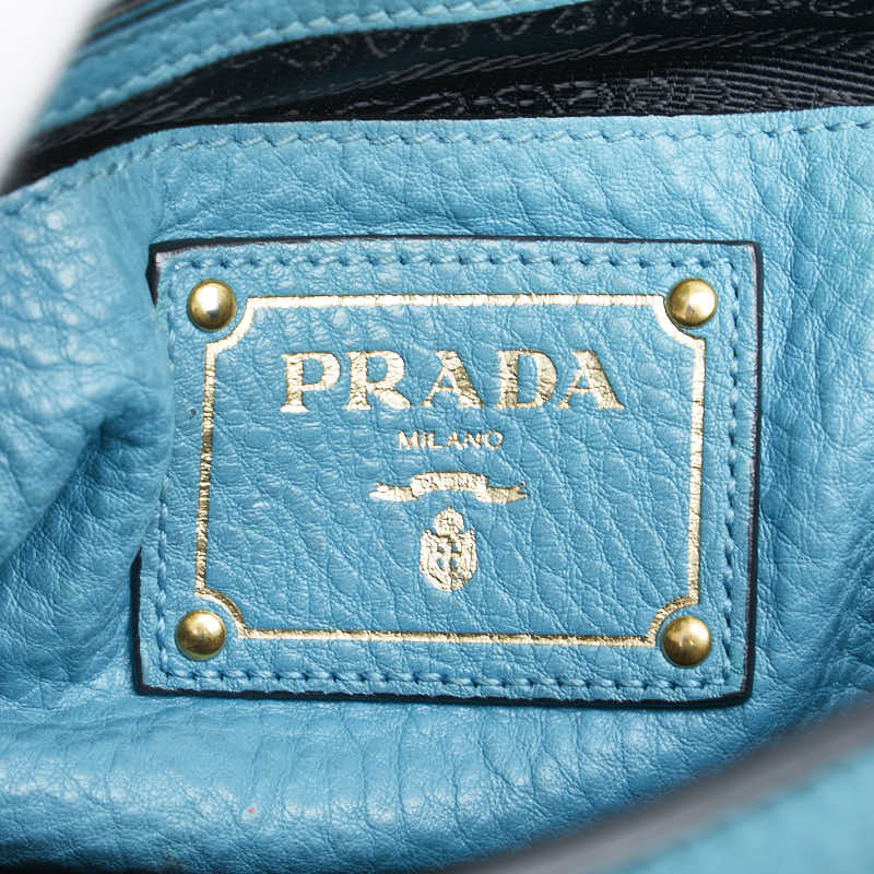 プラダ ハンドバッグ ショルダーバッグ 2WAY ブルー レザー レディース PRADA 【中古】