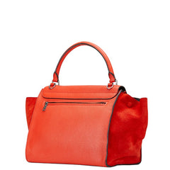 セリーヌ トラペース ハンドバッグ ショルダーバッグ 2WAY オレンジ レザー スエード レディース CELINE 【中古】