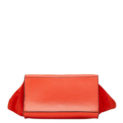 セリーヌ トラペース ハンドバッグ ショルダーバッグ 2WAY オレンジ レザー スエード レディース CELINE 【中古】