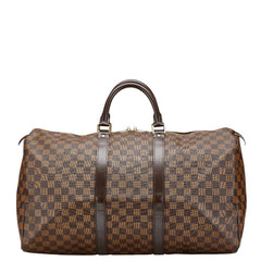 ルイ ヴィトン ダミエ キーポル50 ボストンバッグ トラベルバッグ N41427 ブラウン PVC レザー レディース LOUIS VUITTON 【中古】