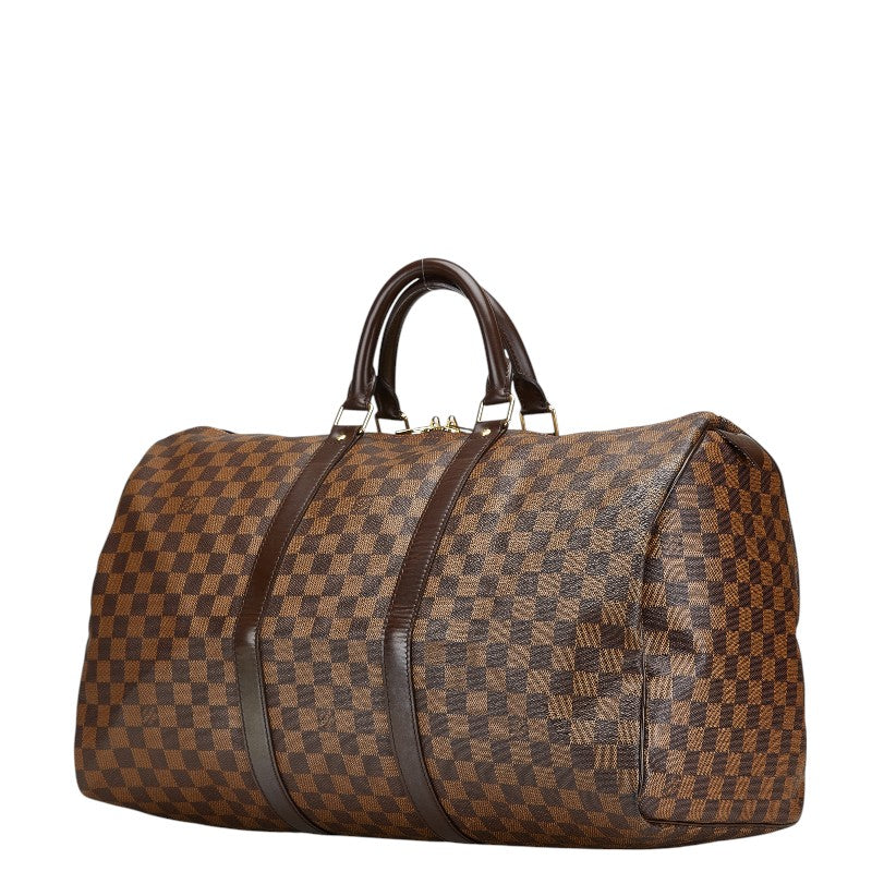 ルイ ヴィトン ダミエ キーポル50 ボストンバッグ トラベルバッグ N41427 ブラウン PVC レザー レディース LOUIS VUITTON 【中古】