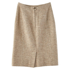サルヴァトーレフェラガモ スカート サイズ：42 ブラウン ウール アルパカ レディース Salvatore Ferragamo 【中古】