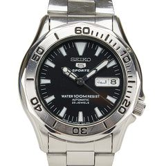 セイコー 5スポーツ 腕時計 7S36-00L0 自動巻き ブラック文字盤 ステンレススチール メンズ SEIKO 【中古】