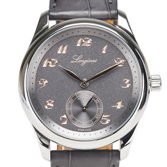 ロンジン マスターコレクション 腕時計 L2.843.4.63.2 自動巻き ブラック文字盤 ステンレススチール レザー メンズ LONGINES 【中古】