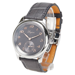 ロンジン マスターコレクション 腕時計 L2.843.4.63.2 自動巻き ブラック文字盤 ステンレススチール レザー メンズ LONGINES 【中古】