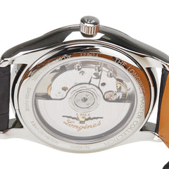 ロンジン マスターコレクション 腕時計 L2.843.4.63.2 自動巻き ブラック文字盤 ステンレススチール レザー メンズ LONGINES 【中古】