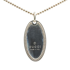 グッチ オーバルプレート ネックレス ボールチェーン SV925 シルバー レディース GUCCI 【中古】