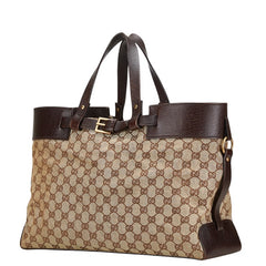 グッチ GGキャンバス ハンドバッグ トートバッグ 106251 ブラウン キャンバス レザー レディース GUCCI 【中古】