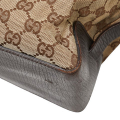 グッチ GGキャンバス ハンドバッグ トートバッグ 106251 ブラウン キャンバス レザー レディース GUCCI 【中古】