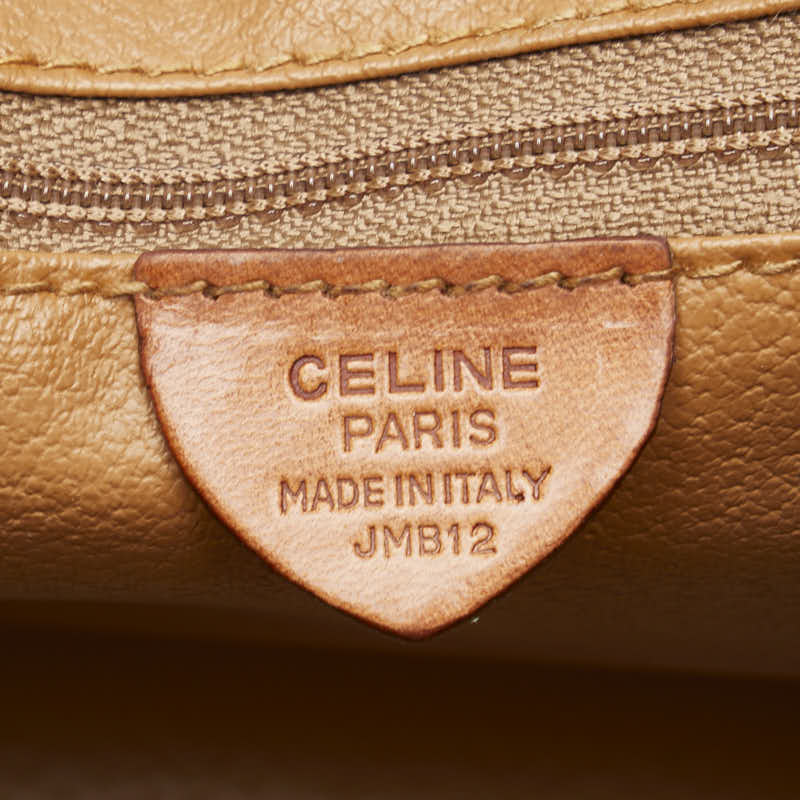 セリーヌ マカダム ハンドバッグ ブラウン PVC レザー レディース CELINE 【中古】