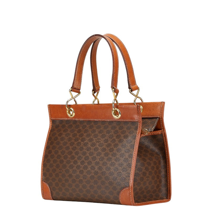 セリーヌ マカダム ハンドバッグ ブラウン PVC レザー レディース CELINE 【中古】