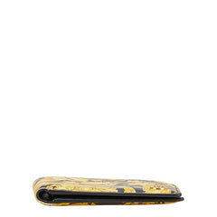 ヴェルサーチェ バロック メデューサ 二つ折り財布 ブラック イエロー レザー レディース VERSACE 【中古】