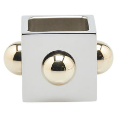 エルメス 保存袋 キューブ コリエ ド シアン スカーフリング シルバー ゴールド メタル メッキ レディース HERMES 【中古】