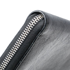 バレンシアガ 長財布 ラウンドファスナー 541996 ブラック シルバー レザー メンズ BALENCIAGA 【中古】