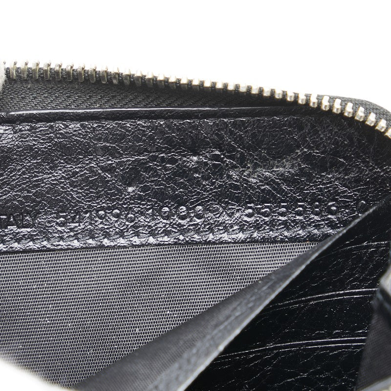 バレンシアガ 長財布 ラウンドファスナー 541996 ブラック シルバー レザー メンズ BALENCIAGA 【中古】