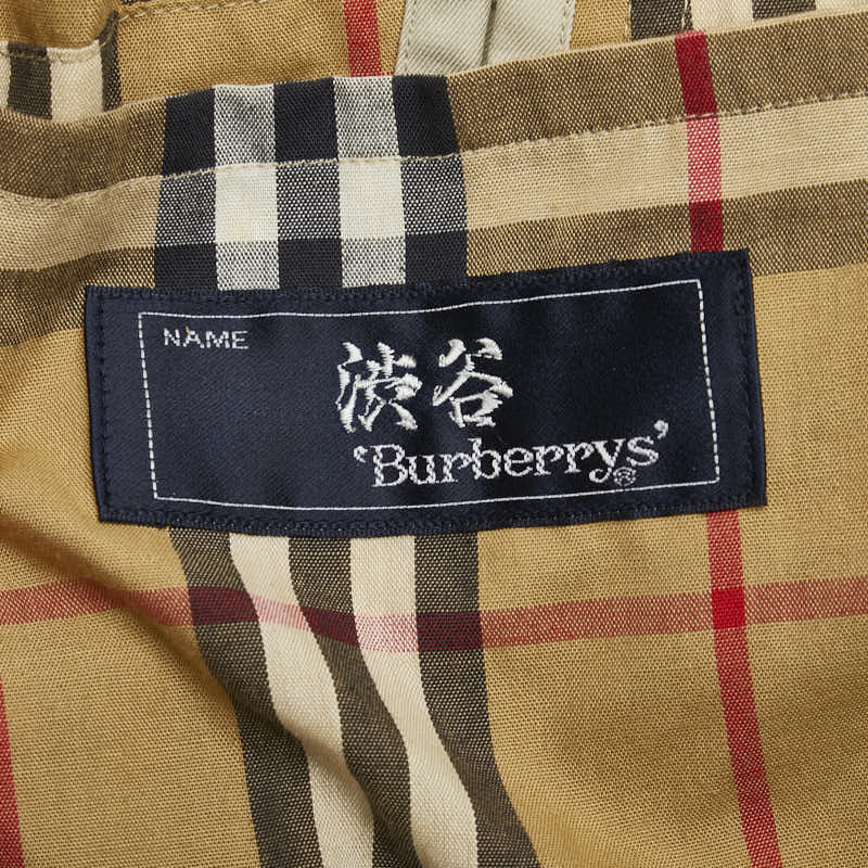 バーバリー ノバチェック ステンカラーコート ベージュ コットン ポリエステル メンズ BURBERRY 【中古】
