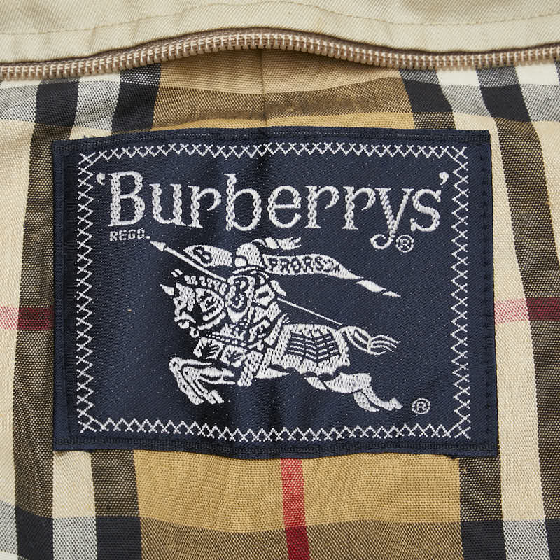 バーバリー ノバチェック ステンカラーコート ベージュ コットン ポリエステル メンズ BURBERRY 【中古】