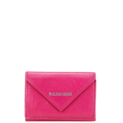バレンシアガ 三つ折り財布 コンパクトウォレット 391446 ピンク レザー レディース BALENCIAGA 【中古】