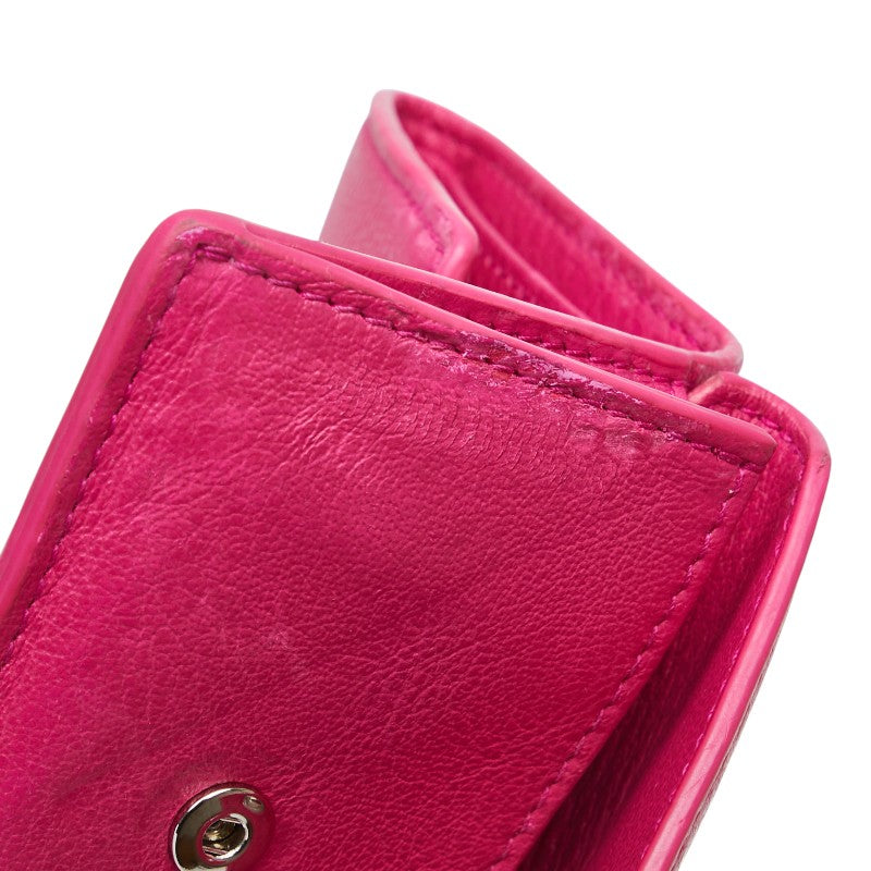バレンシアガ 三つ折り財布 コンパクトウォレット 391446 ピンク レザー レディース BALENCIAGA 【中古】