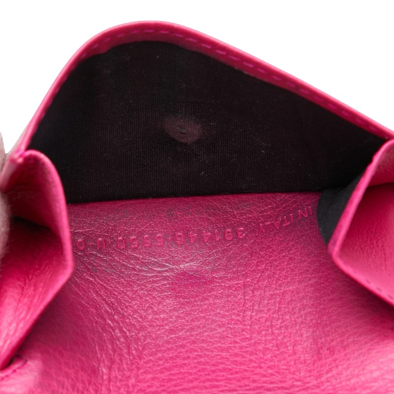 バレンシアガ 三つ折り財布 コンパクトウォレット 391446 ピンク レザー レディース BALENCIAGA 【中古】