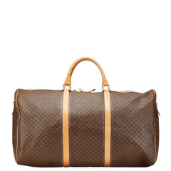 セリーヌ マカダム ハンドバッグ ボストンバッグ ブラウン PVC レザー レディース CELINE 【中古】