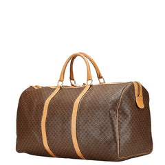 セリーヌ マカダム ハンドバッグ ボストンバッグ ブラウン PVC レザー レディース CELINE 【中古】