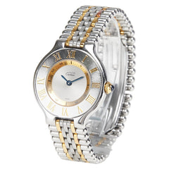 カルティエ マスト21 ヴァンティアン 腕時計 W10073R6 クオーツ シルバー文字盤 ステンレススチール イエローゴールド レディース CARTIER 【中古】