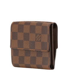 ルイ ヴィトン ダミエ ポルトフォイユ エリーズ 二つ折り財布 N61654 ブラウン PVC レザー レディース LOUIS VUITTON 【中古】