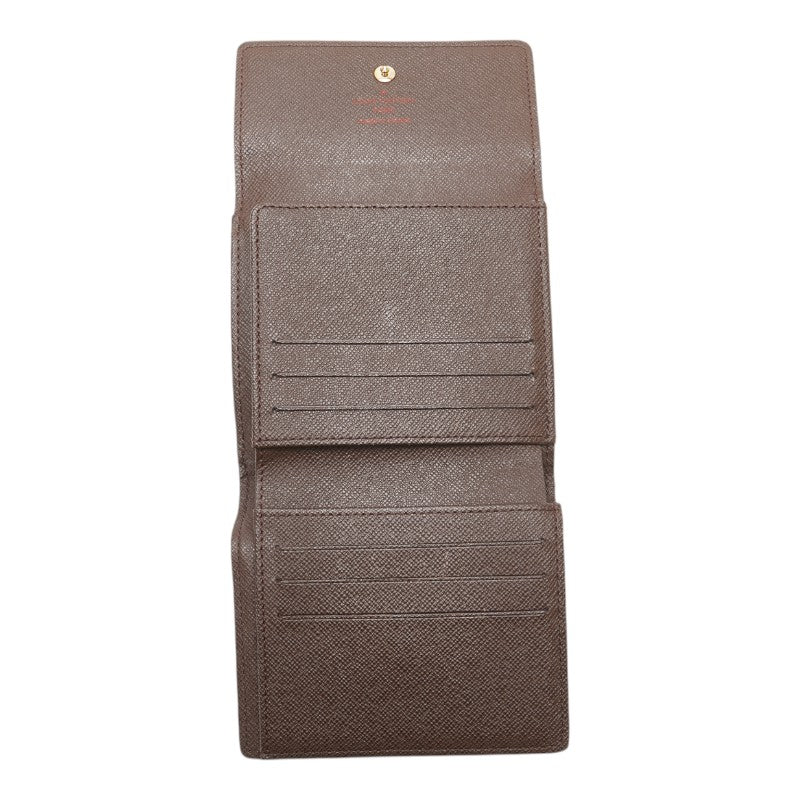 ルイ ヴィトン ダミエ ポルトフォイユ エリーズ 二つ折り財布 N61654 ブラウン PVC レザー レディース LOUIS VUITTON 【中古】
