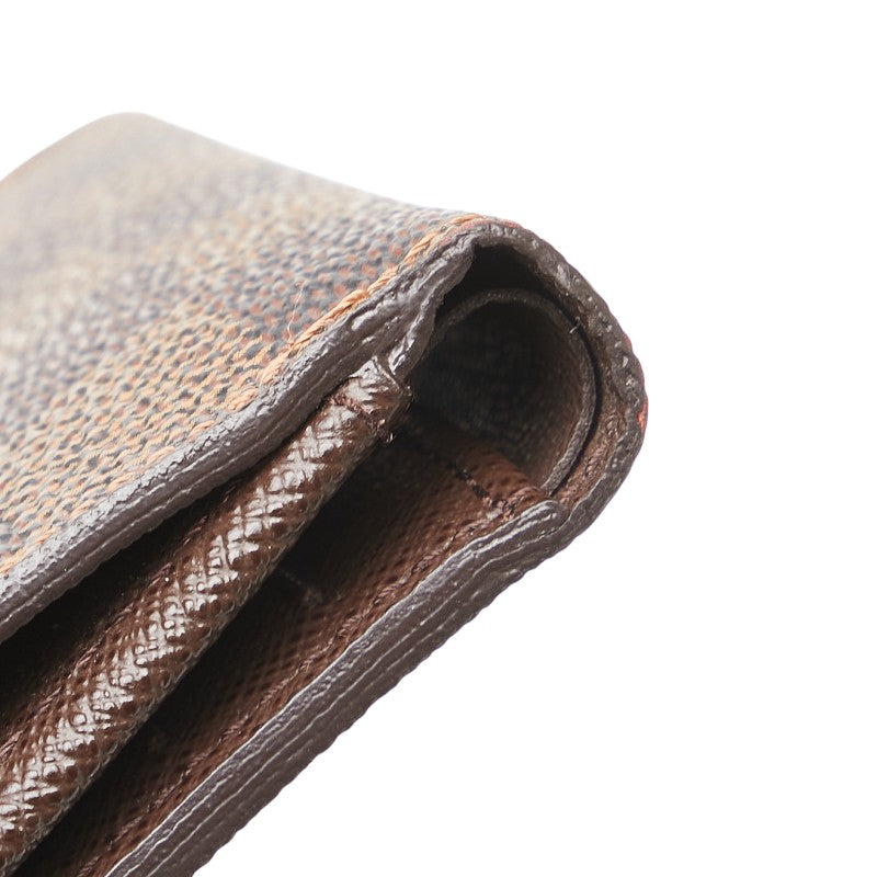 ルイ ヴィトン ダミエ ポルトフォイユ エリーズ 二つ折り財布 N61654 ブラウン PVC レザー レディース LOUIS VUITTON 【中古】